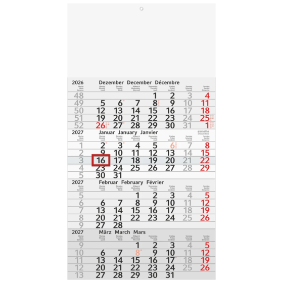 Mehrmonatskalender Modell 702 94 Recycling