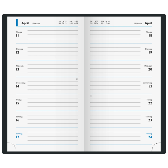 Taschenkalender Modell 12 D