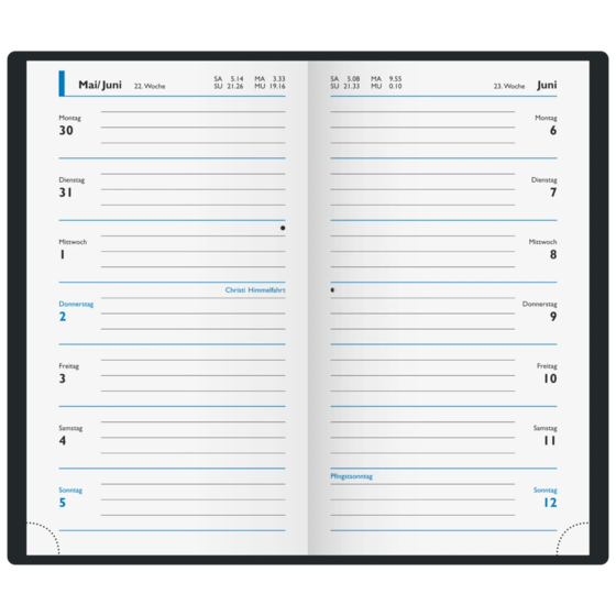 Taschenkalender Modell 16 D Geheftet, auswechselbar