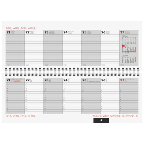 Tischkalender Modell 772 Chromoluxkarton (unbedruckt) weiß (Lagerware)