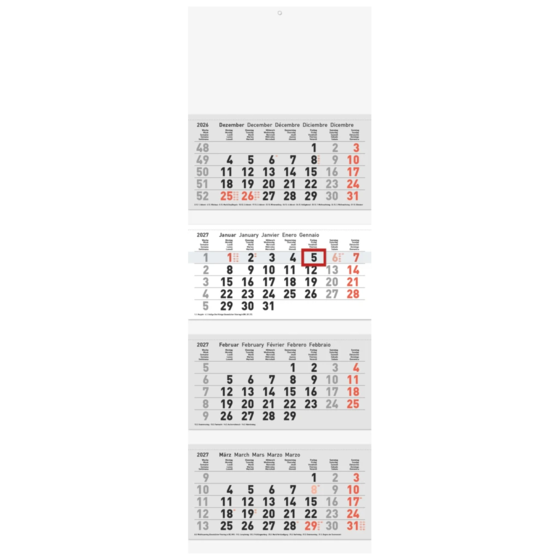 Mehrmonatskalender Modell 76 X-G