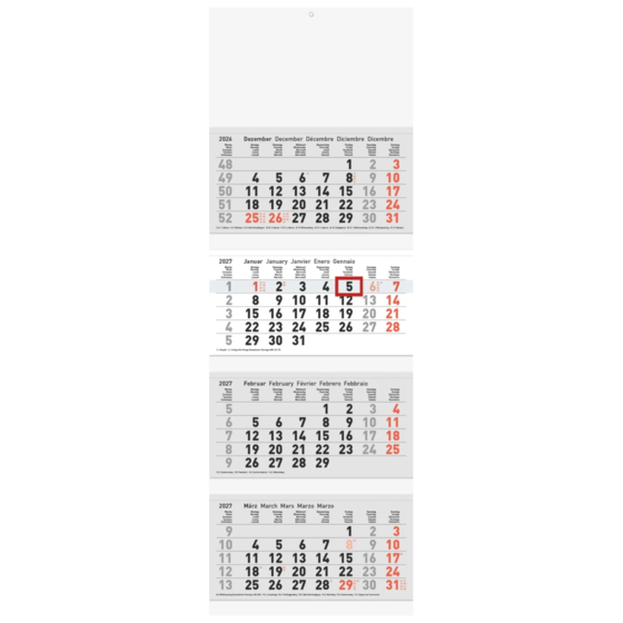 Mehrmonatskalender Modell 76 X-G