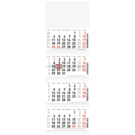 Mehrmonatskalender Modell 702 34