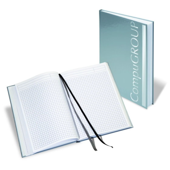 Notizbuch Office A4 kariert Kunstleder Soft Geneva, runde Ecken (nur Einband) schwarz (Lagerware)