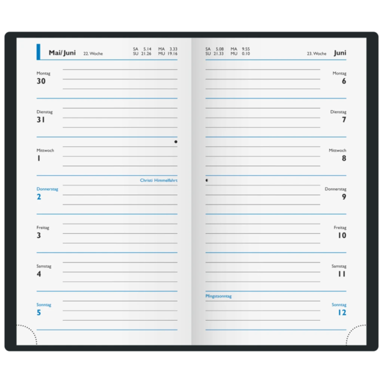 Taschenkalender Modell 16 D Broschur, auswechselbar