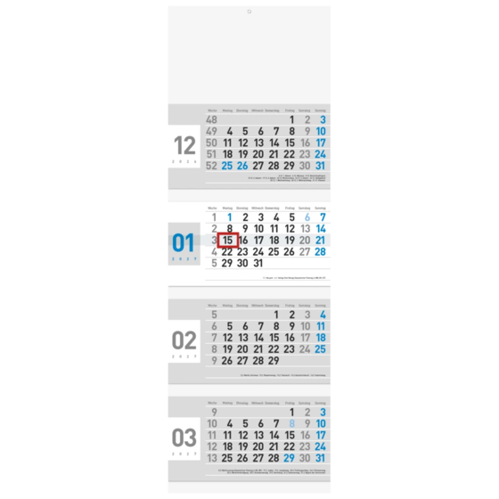 Mehrmonatskalender Modell 87D