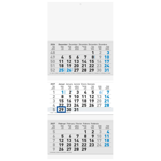 Mehrmonatskalender Modell 702 27
