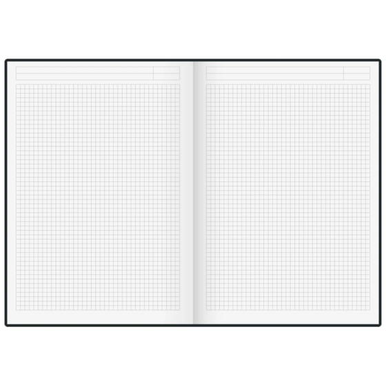 Notizbuch Office A4 kariert Kunstleder Soft Geneva, runde Ecken (nur Einband) schwarz (Lagerware)