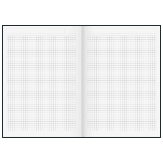 Notizbuch Office A4 kariert Kunstleder Soft Geneva, runde Ecken (nur Einband) schwarz (Lagerware)